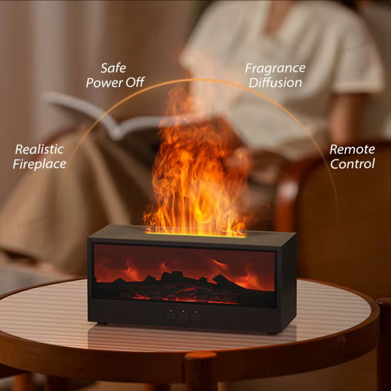 Aroma Diffusor mit LED Kamin und Fernbedienung
