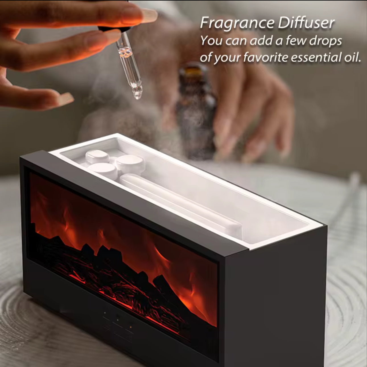 Aroma Diffusor mit LED Kamin und Fernbedienung