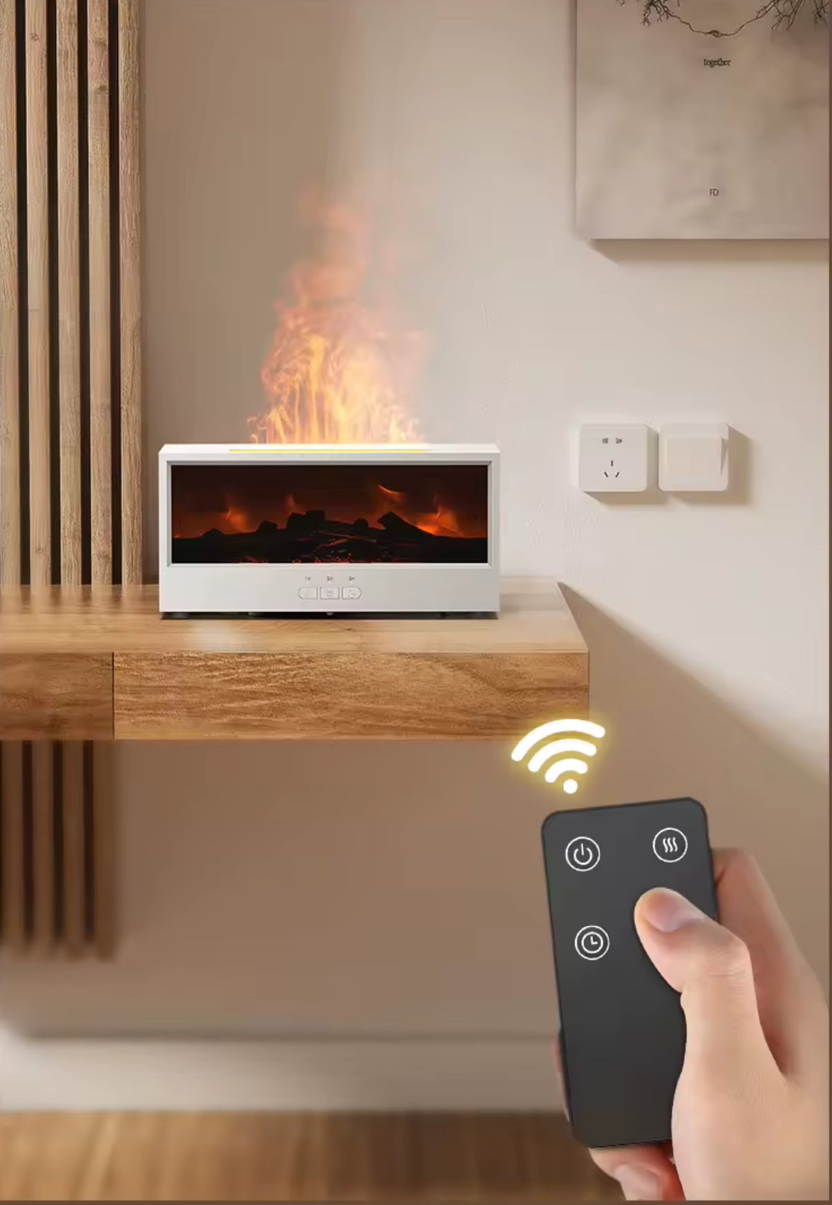 Aroma Diffusor mit LED Kamin und Fernbedienung